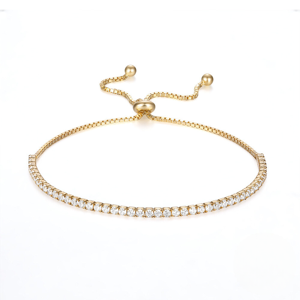 925 Sterling Silver Adjustable Zirconia Tennis Bracelet For Women Luxury Cross-border Jewelry