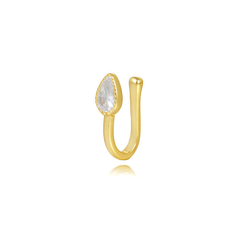 925 Sterling Silver Cross-border Europe And America Zircon U-shaped Ear Cuffs For Women