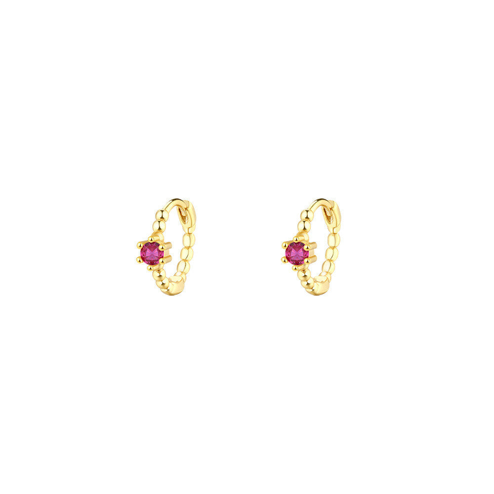 925 Sterling Silver Geometric Ear Cuffs With Colorful Zirconia Exquisite And Minimalist