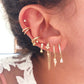 Brass Luxury High-end Crystal-embellished Colored Teardrop Ear Cuffs