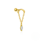 925 Sterling Silver Zircon-studded Fringe Chain Threaded Cartilage Earrings Trendy Ins Style
