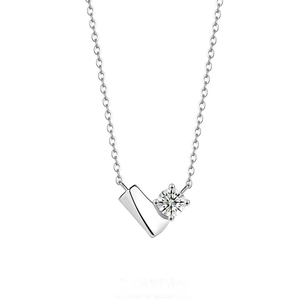 925 Sterling Silver Geometric 3d Heart Pendant Necklace For Women Minimalist And Luxurious