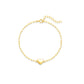 925 Sterling Silver Polished Heart Paperclip Chain Bracelet Korean Style Minimalist Versatile Elegant