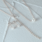 925 Sterling Silver New Pearl Earring And Necklace Set Clavicle Chain Korean Style