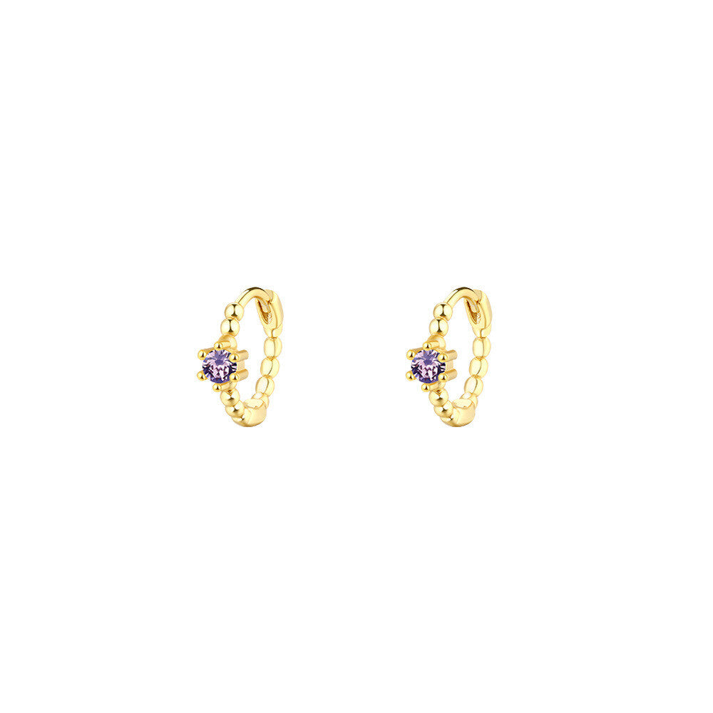 925 Sterling Silver Geometric Ear Cuffs With Colorful Zirconia Exquisite And Minimalist