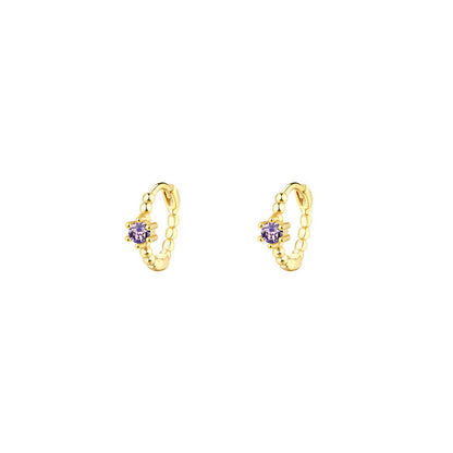 925 Sterling Silver Geometric Ear Cuffs With Colorful Zirconia Exquisite And Minimalist