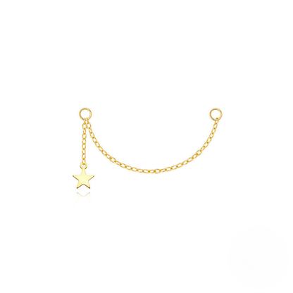 S925 Sterling Silver Long Chain Earrings With Star-shaped Zircon Accents