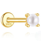 925 Sterling Silver Classic Multi-size Pearl Flat Head Threaded Ear Cartilage Piercing Earrings Korean Japanese Minimalist Style