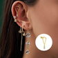 925 Sterling Silver Zircon-studded Fringe Chain Threaded Cartilage Earrings Trendy Ins Style