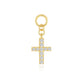 S925 Sterling Silver Design Earrings With Cross Charm Chain Drop And Crystal Accents