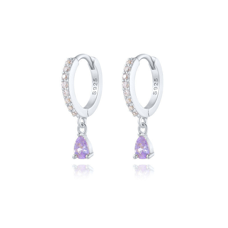 Brass Luxury High-end Crystal-embellished Colored Teardrop Ear Cuffs