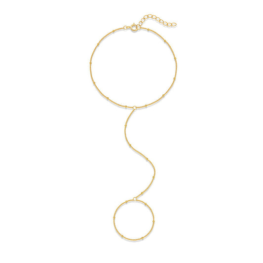 925 Sterling Silver Minimalist Small Gold Bead Toe Chain Korean Style Niche Design Instagram Personality Foot Jewelry