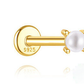 925 Sterling Silver Classic Multi-size Pearl Flat Head Threaded Ear Cartilage Piercing Earrings Korean Japanese Minimalist Style
