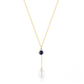 925 Sterling Silver Y-shape Pearl And Zircon Pendant Necklace European Style Hot-selling Unique Design Choker