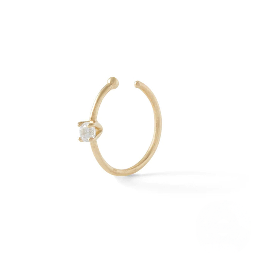 925 Sterling Silver Zircon Nose Ring Ear Bone And Cartilage Ear Cuffs For Trendy Individuals