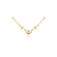 925 Sterling Silver Eight-pointed Star Crescent Teardrop Chain Accessory With Inlaid Zircons A Popular European And American Elegant Style