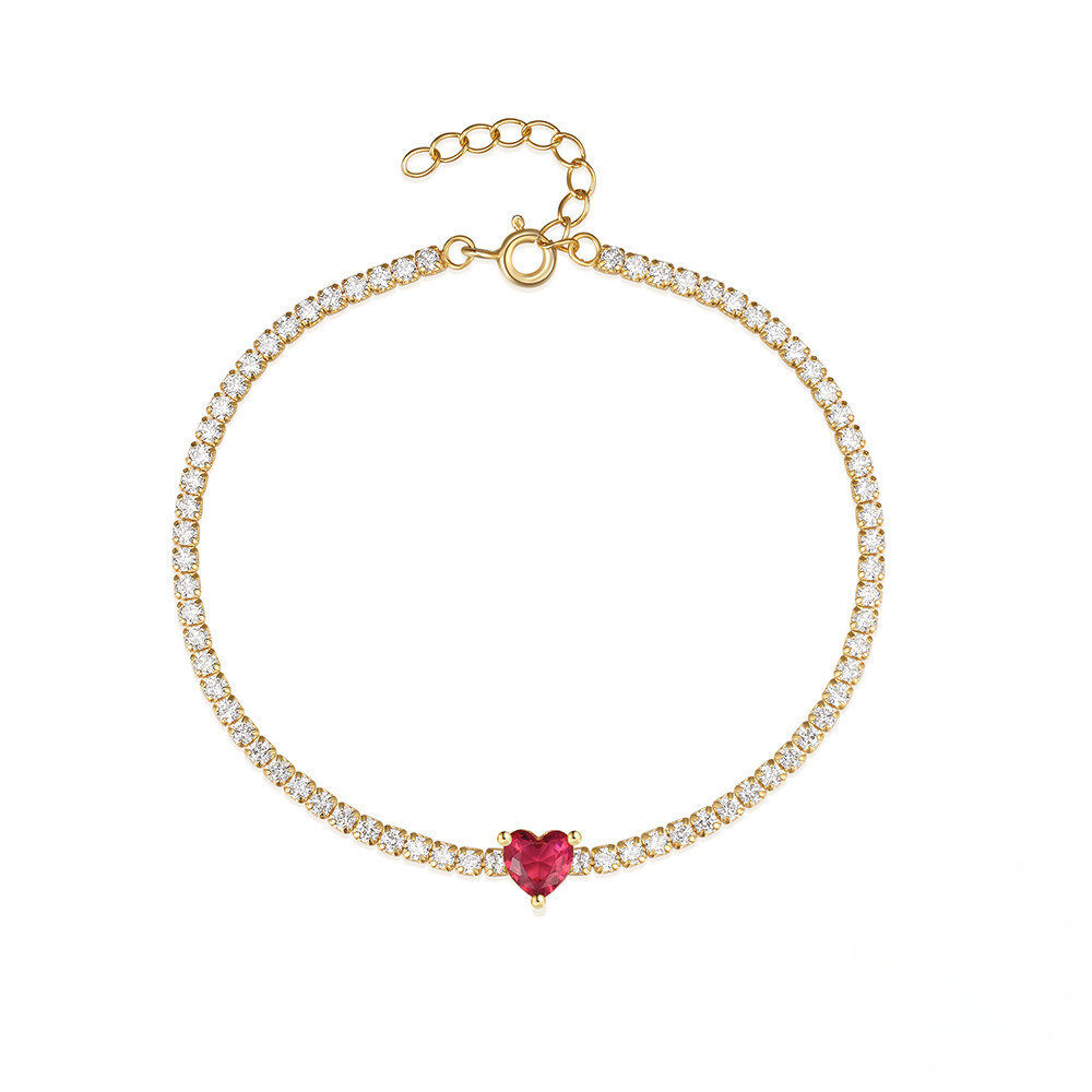 925 Sterling Silver New Tennis Bracelet With Cz And Love Design Trendy And Versatile For Women