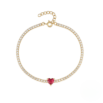 925 Sterling Silver New Tennis Bracelet With Cz And Love Design Trendy And Versatile For Women