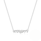 S925 Sterling Silver Heart-shaped Mama Pendant Choker Necklace With Crystal Accents
