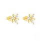 925 Sterling Silver Fashionable Petal Zircon And Pearl Earrings Korean Style Minimalist Studs