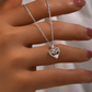 925 Sterling Silver Heart-shaped English Letter Pendant Necklace With Zircon