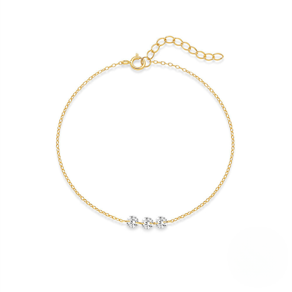 S925 Sterling Silver Zircon-studded Summer Versatile Ankle Chain Korean Style Minimalist Luxury Unique Niche Design