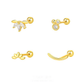S925 Sterling Silver Geometric Zircon Ear Cuffs