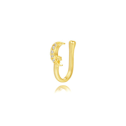 925 Sterling Silver Cross-border Europe And America Zircon U-shaped Ear Cuffs For Women