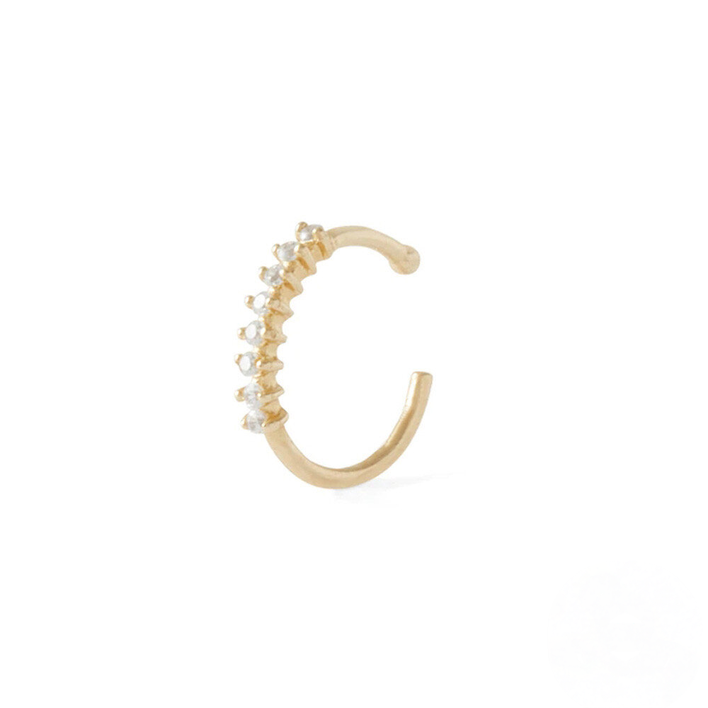 925 Sterling Silver Zircon Nose Ring Ear Bone And Cartilage Ear Cuffs For Trendy Individuals