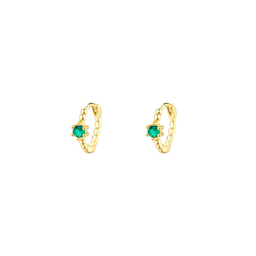 925 Sterling Silver Geometric Ear Cuffs With Colorful Zirconia Exquisite And Minimalist