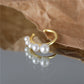925 Sterling Silver Small And Large Pearl Hoop Ear Cuffs Korean Style Minimalist Earrings For Non-pierced Ears