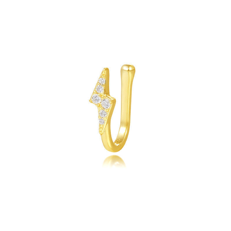 925 Sterling Silver Cross-border Europe And America Zircon U-shaped Ear Cuffs For Women