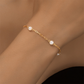925 Sterling Silver New Minimalist Pearl Paperclip Chain Bracelet Trendy And Creative