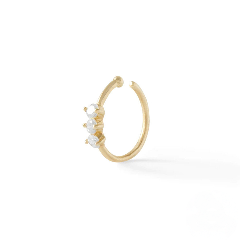 925 Sterling Silver Zircon Nose Ring Ear Bone And Cartilage Ear Cuffs For Trendy Individuals