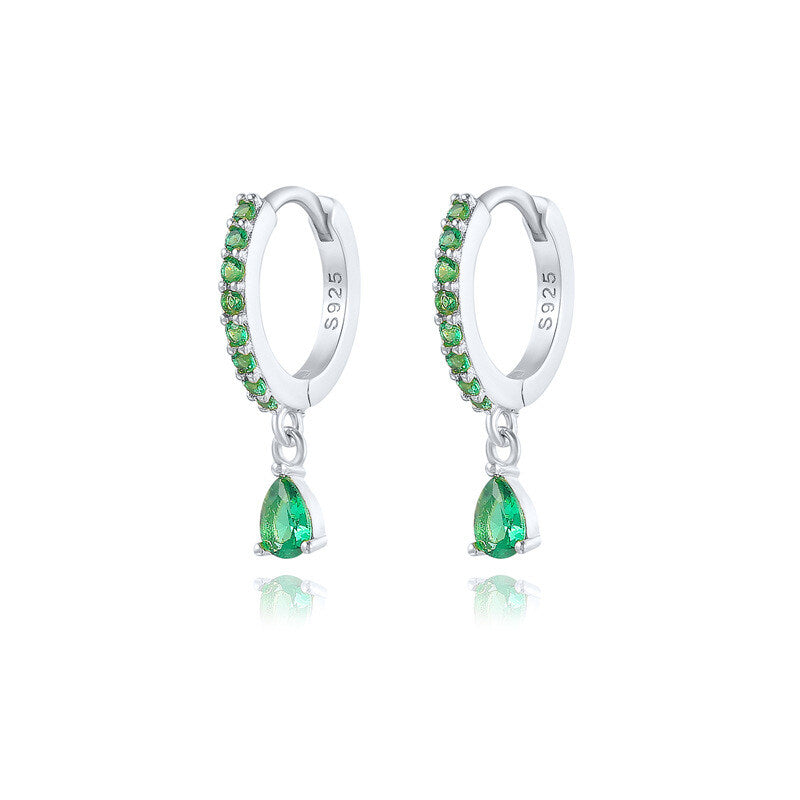 Brass Luxury High-end Crystal-embellished Colored Teardrop Ear Cuffs