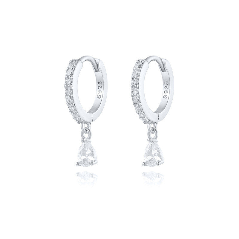 Brass Luxury High-end Crystal-embellished Colored Teardrop Ear Cuffs