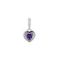 925 Sterling Silver Women's Zodiac Birthstone Heart Necklace Ins Style Versatile Diy Pendant Ready Stock Wholesale