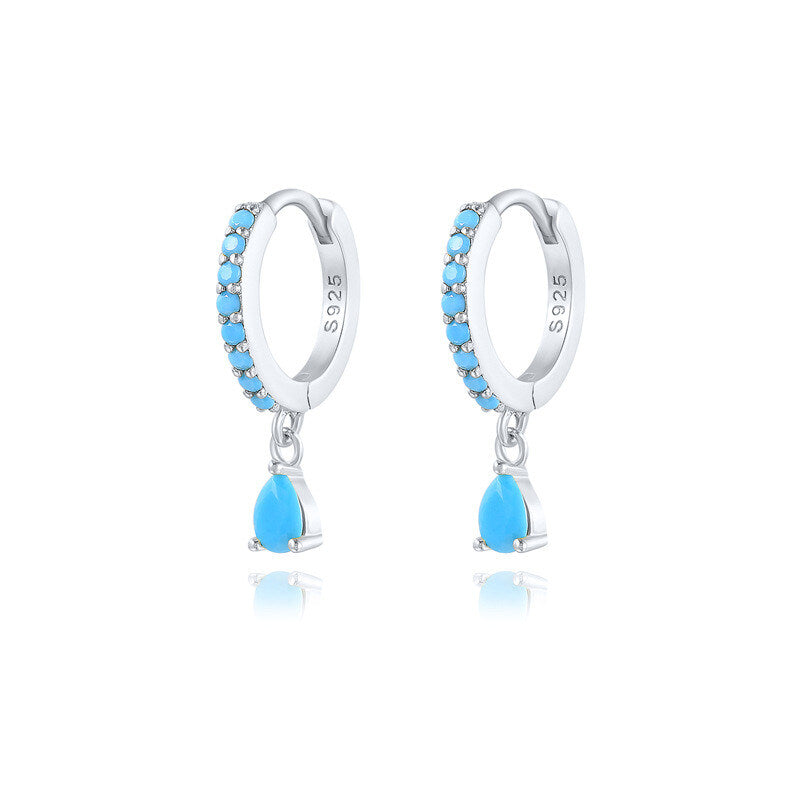 Brass Luxury High-end Crystal-embellished Colored Teardrop Ear Cuffs