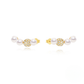 925 Sterling Silver Fashionable Petal Zircon And Pearl Earrings Korean Style Minimalist Studs