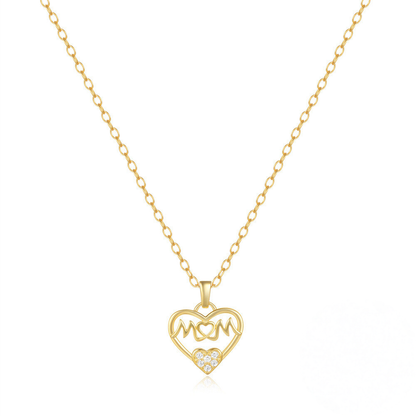 925 Sterling Silver Heart-shaped English Letter Pendant Necklace With Zircon
