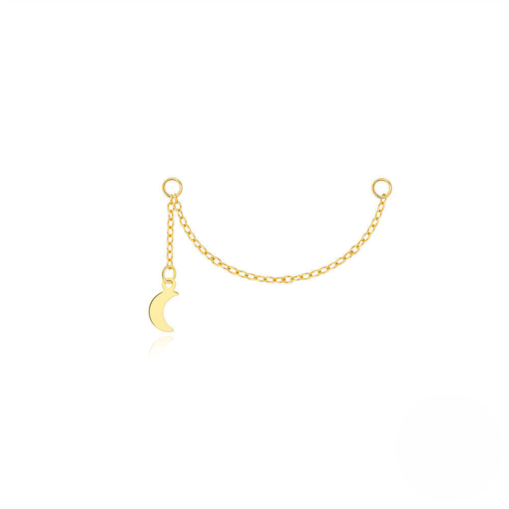 S925 Sterling Silver Long Chain Earrings With Star-shaped Zircon Accents