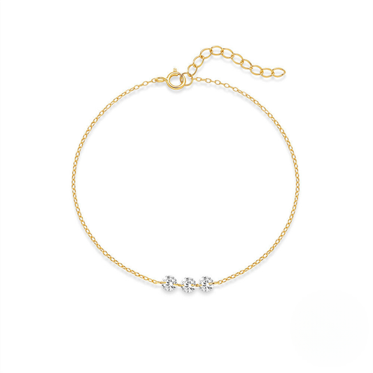S925 Sterling Silver Zircon-studded Summer Versatile Ankle Chain Korean Style Minimalist Luxury Unique Niche Design