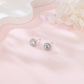 925 Sterling Silver Classic Halo Moissanite Stud Earrings In Platinum
