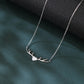 925 Sterling Silver Elegant Deer Antler Necklace With Heart Gemstone Pendant