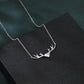 925 Sterling Silver Elegant Deer Antler Necklace With Heart Gemstone Pendant